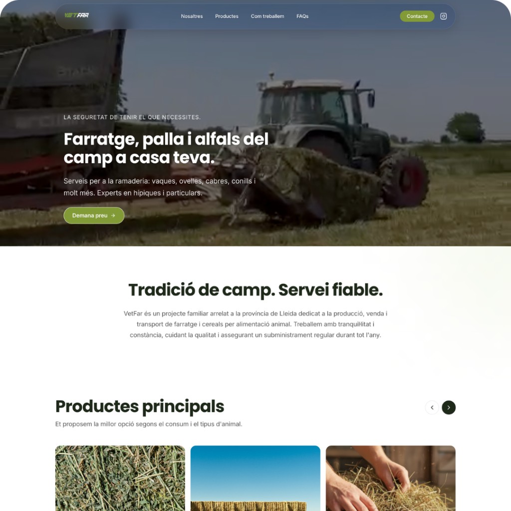 Captura de la web de Vetfar